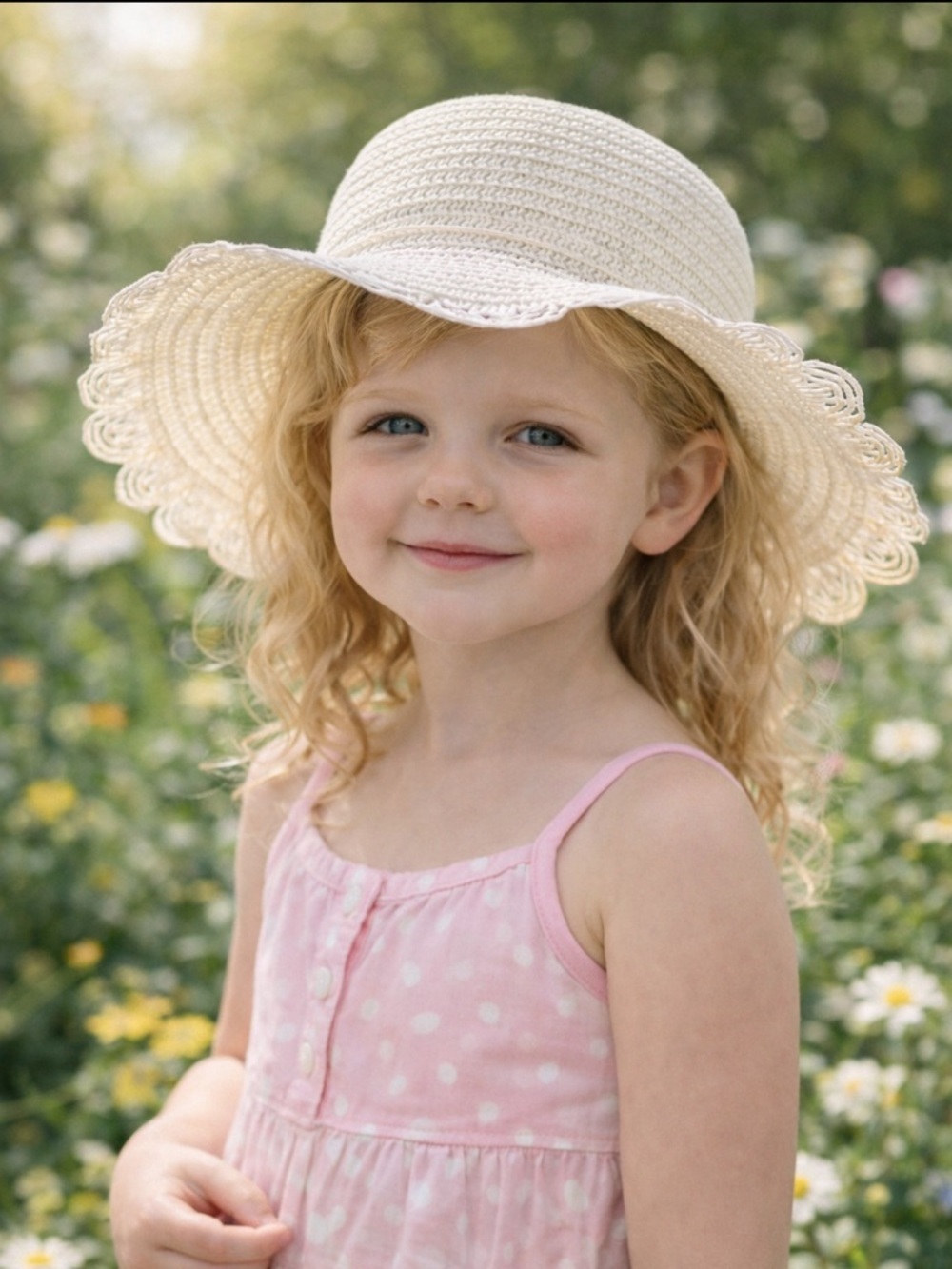 Vintage White Molded Straw Hat